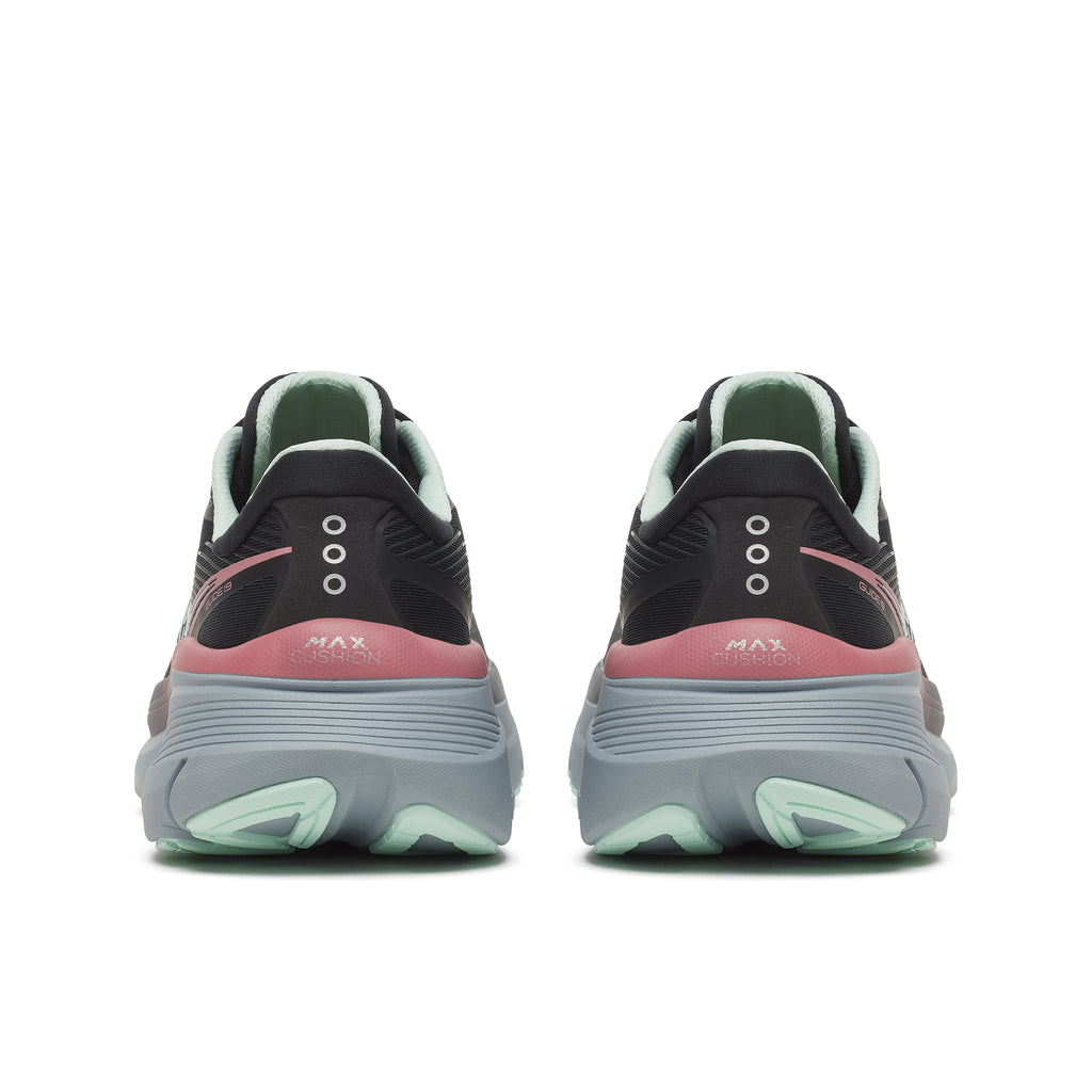 Black and pink running shoes with 'Max' branding on a white background