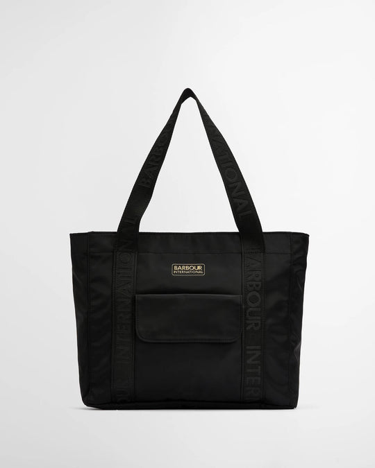 Women's Barbour International Black Qualify Tote Bag