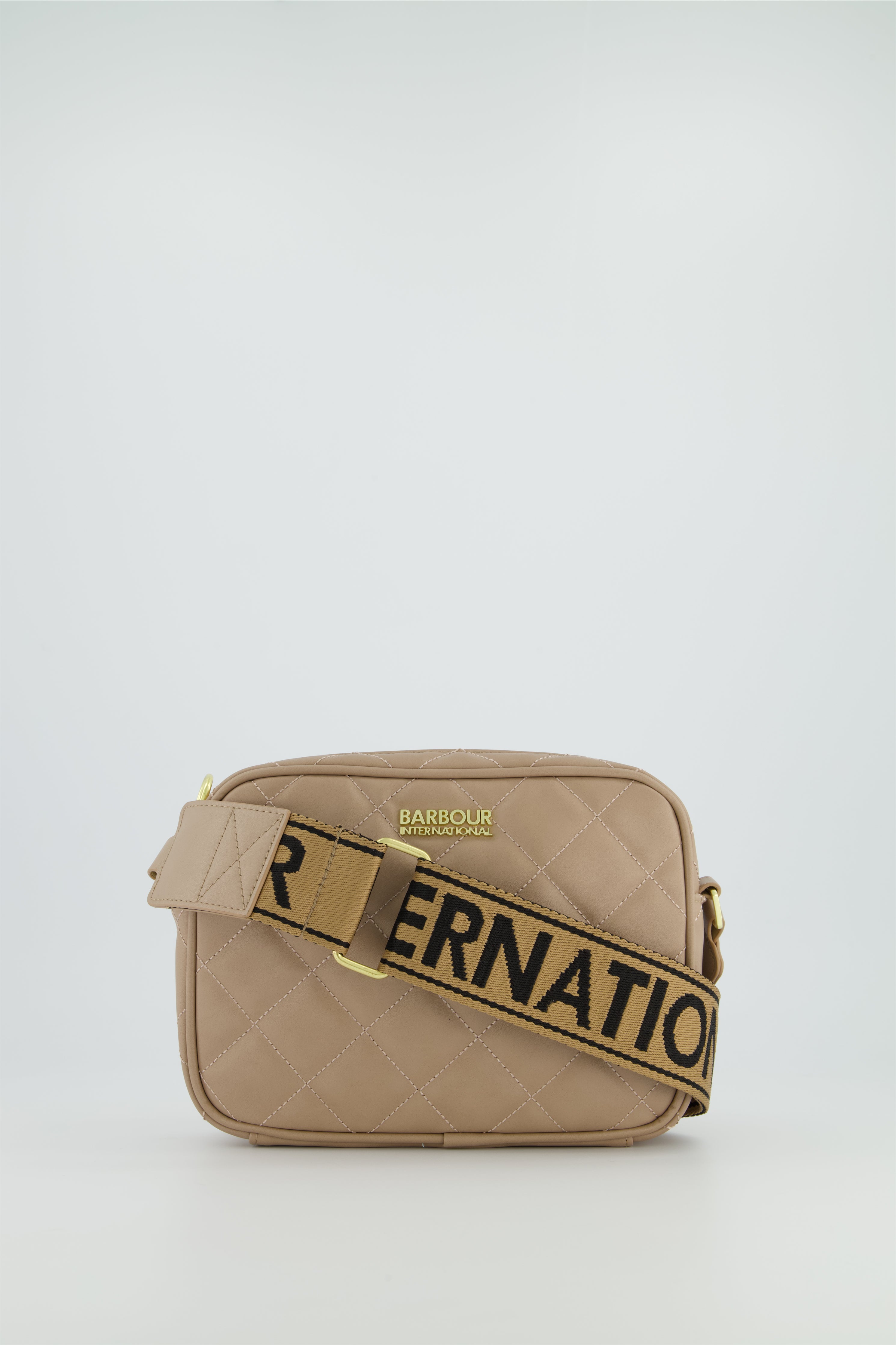 Women's Barbour International Camel Quilted Sloane Crossbody Bag