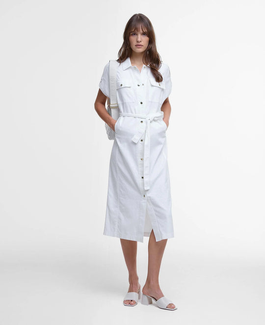 Women's Barbour International Harlow Midi White Dress