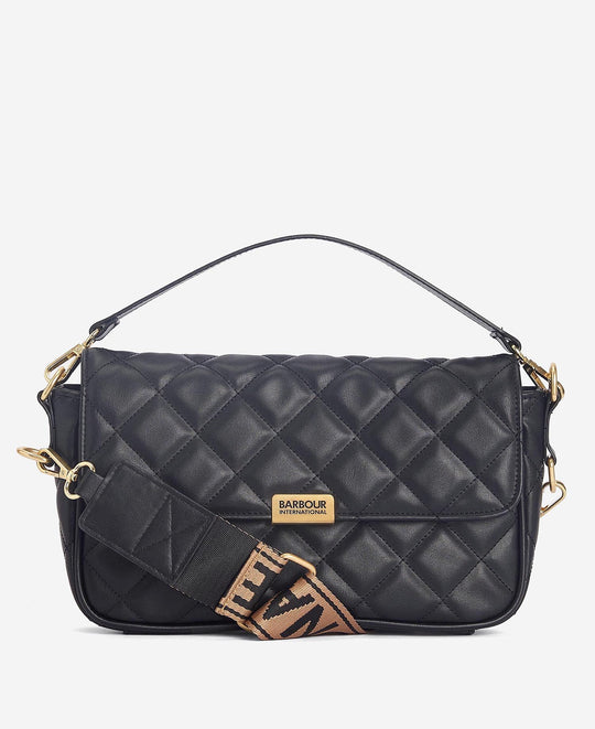Women's Barbour International Quilted Soho Crossbody Bag in Black