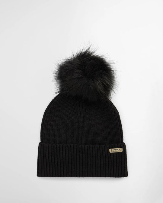 Women's Barbour Mallory Pom Beanie in Black