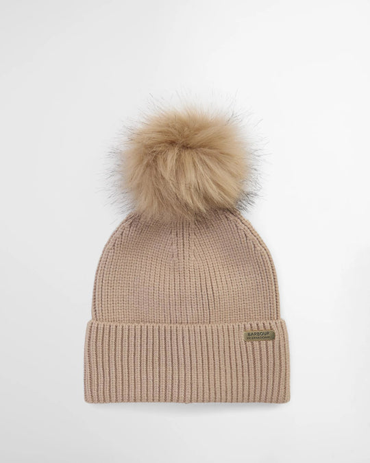 Women's Barbour Mallory Pom Beanie in Oat