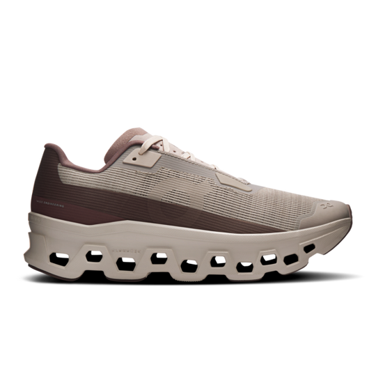 Women's On Running Cloudmonster Void Trainers in Fog I Pearl