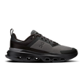 Black and gray athletic gym shoe on a white background