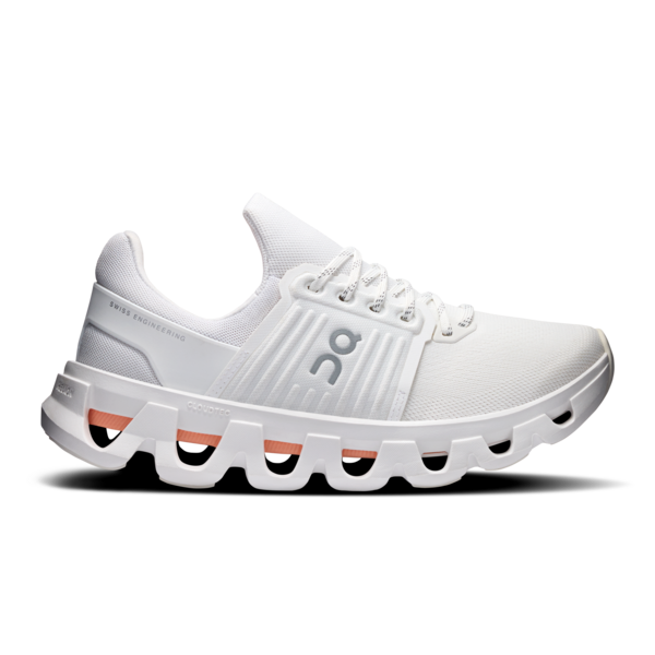 white on running trainer on a white backgorund