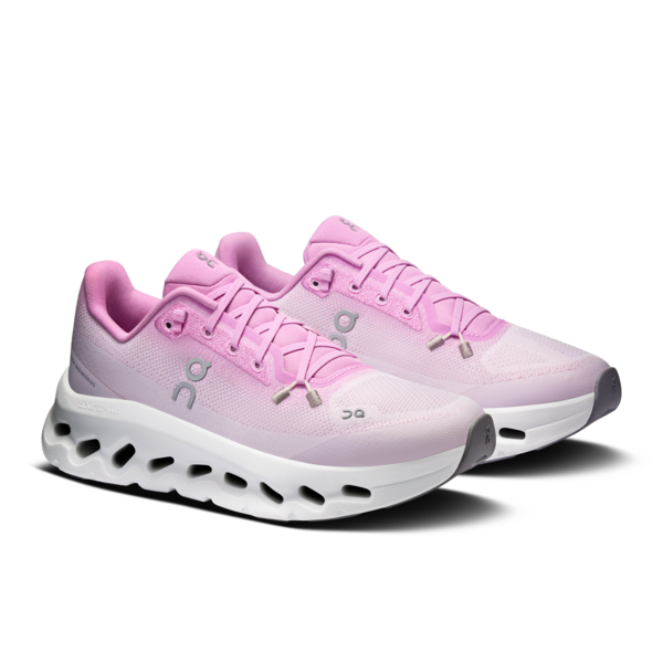 Pink and white On running shoes on a white background