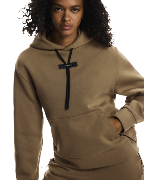 Women's On Running Focus Tech Hoodie in Nutmeg