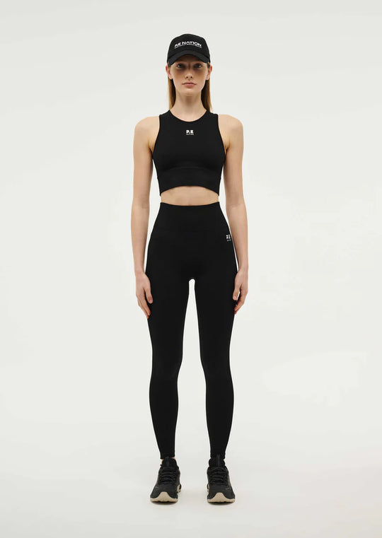 Women's P.E Nation Black Restore Seamless Tank & Leggings Set