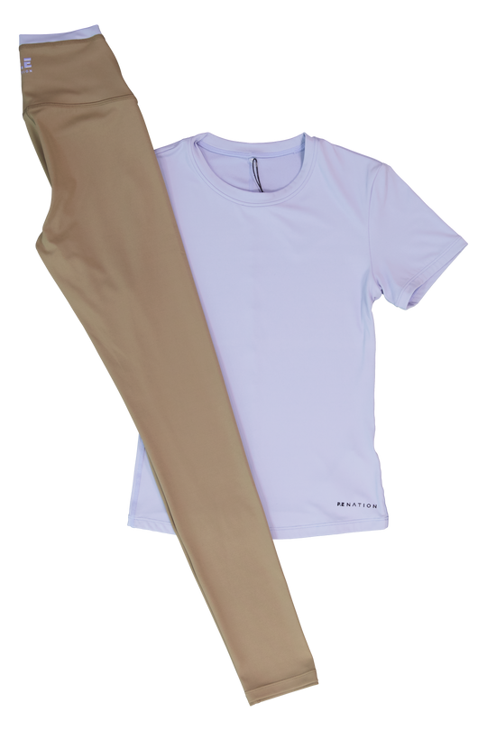 Women's P.E Nation Dusty Blue Foundation T-Shirt & Vita Leggings Set
