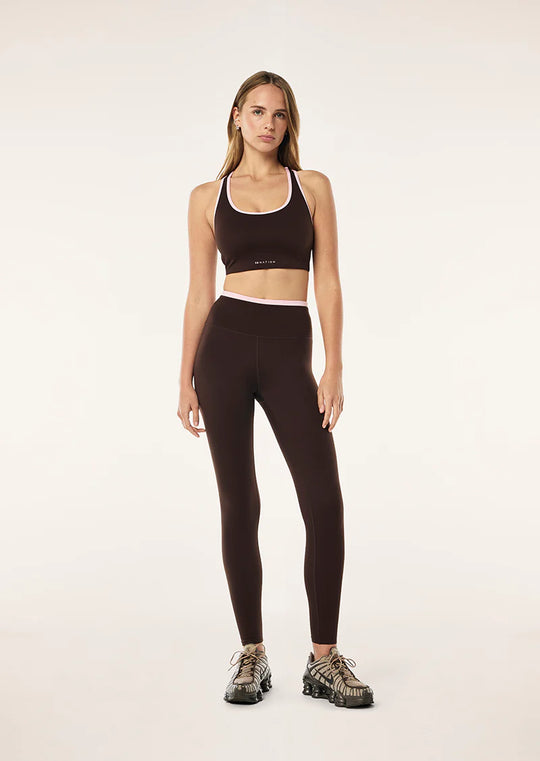 Women's P.E Nation Espresso  & Chalk Stellar Sports Bra & Vita Leggings Set