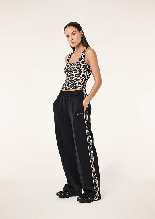 Women's P.E Nation Man Down Track Pant Black & Leopard