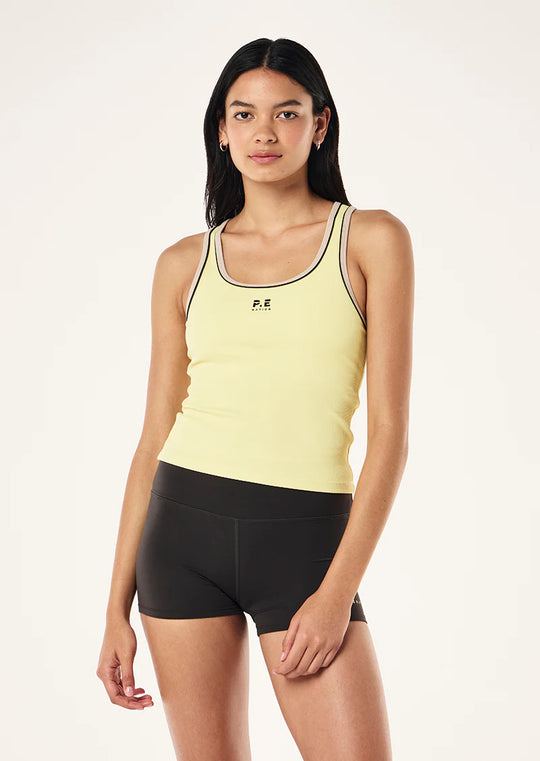 Women's P.E Nation Nexus Rib Tank in Lemonade