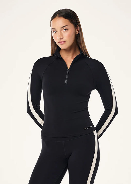 Women's P.E Nation Nightfall Quarter Zip Top in Black Cloud