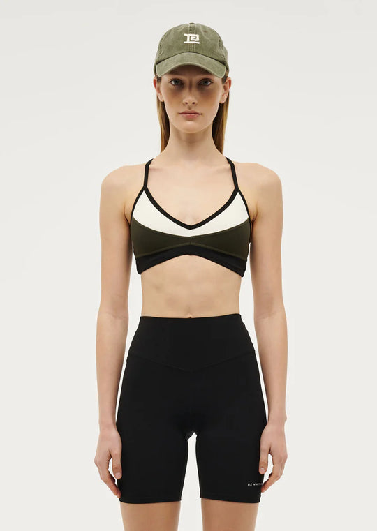 Women's P.E Nation Overland 2 Khaki Sports Bra