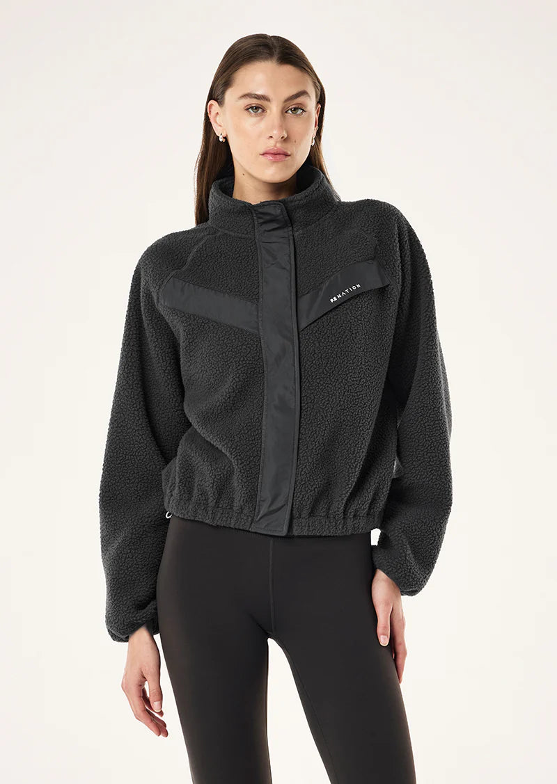 Women's P.E Nation Shelter Sherpa Jacket in Smokestone Grey