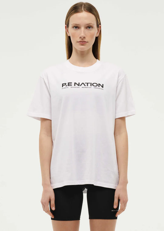 Women's P.E Nation White Aero SS T-Shirt