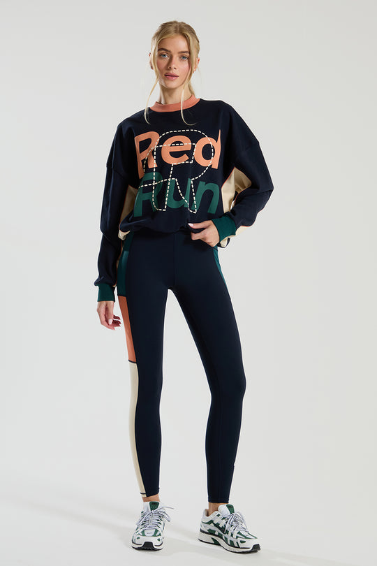 Women's Red Run Elements Crew Neck Sweater & Sculptured Legging Set