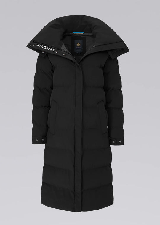 Women's Sandbanks Haven Black Long Puffer Jacket