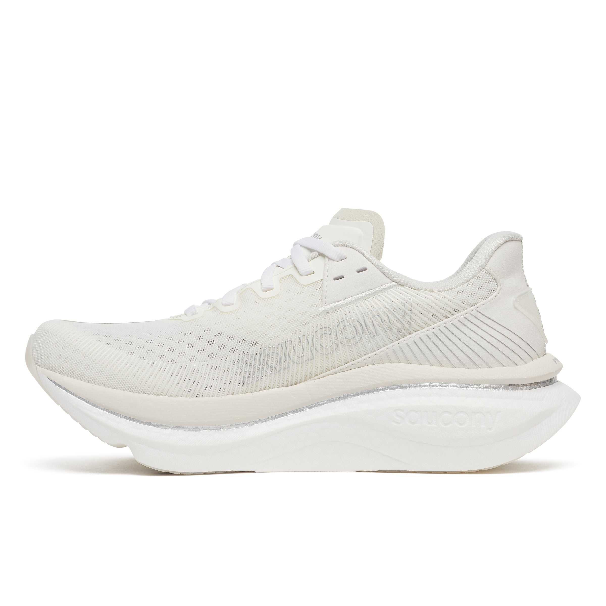 White running shoe on a white background