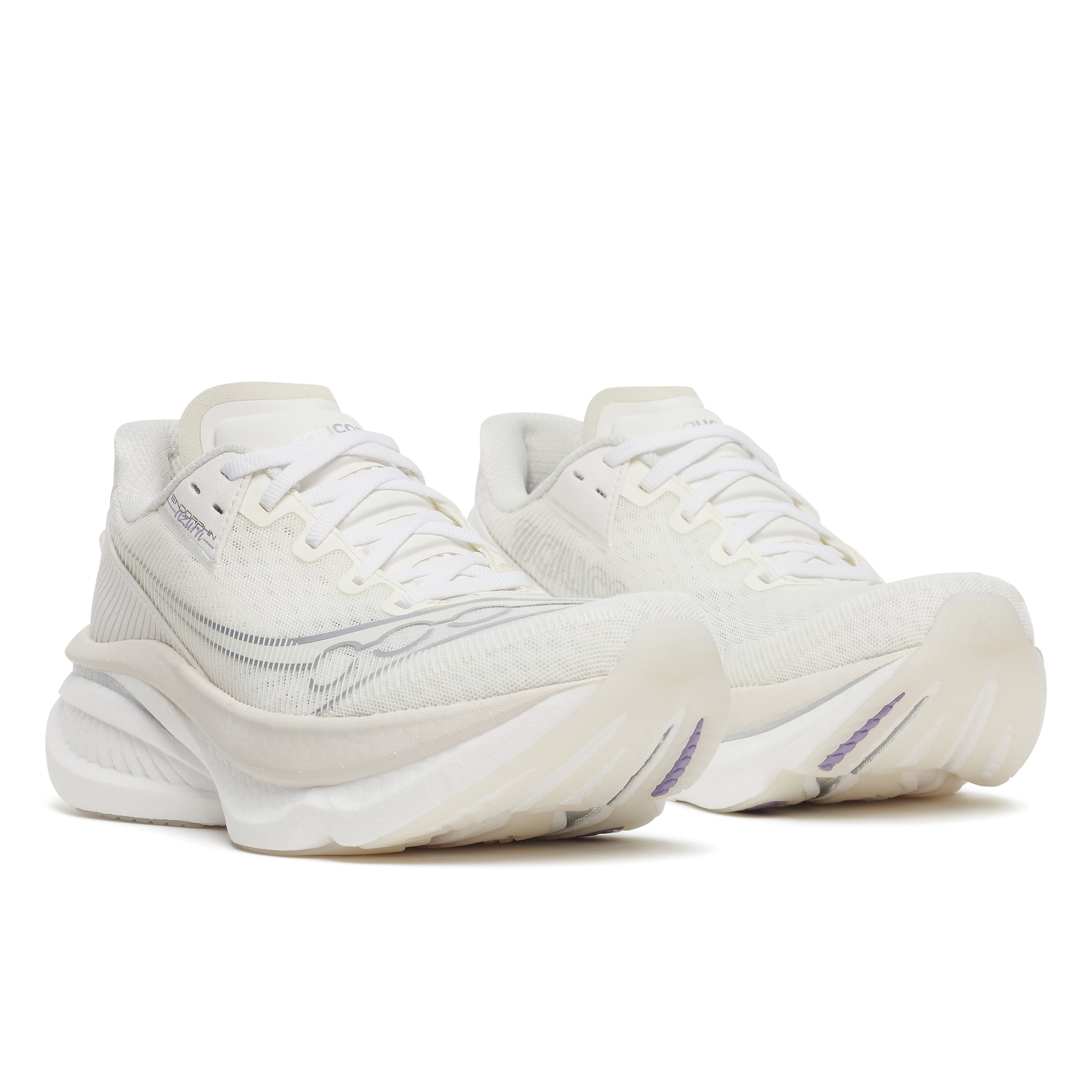 White running shoes on a white background