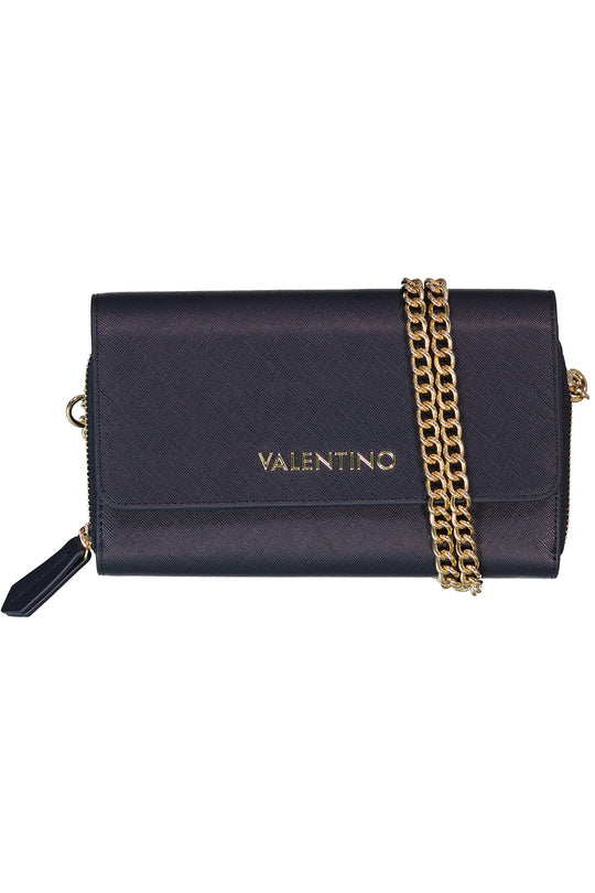 Women's Valentino Bags Zero Navy Wallet with Shoulder Strap