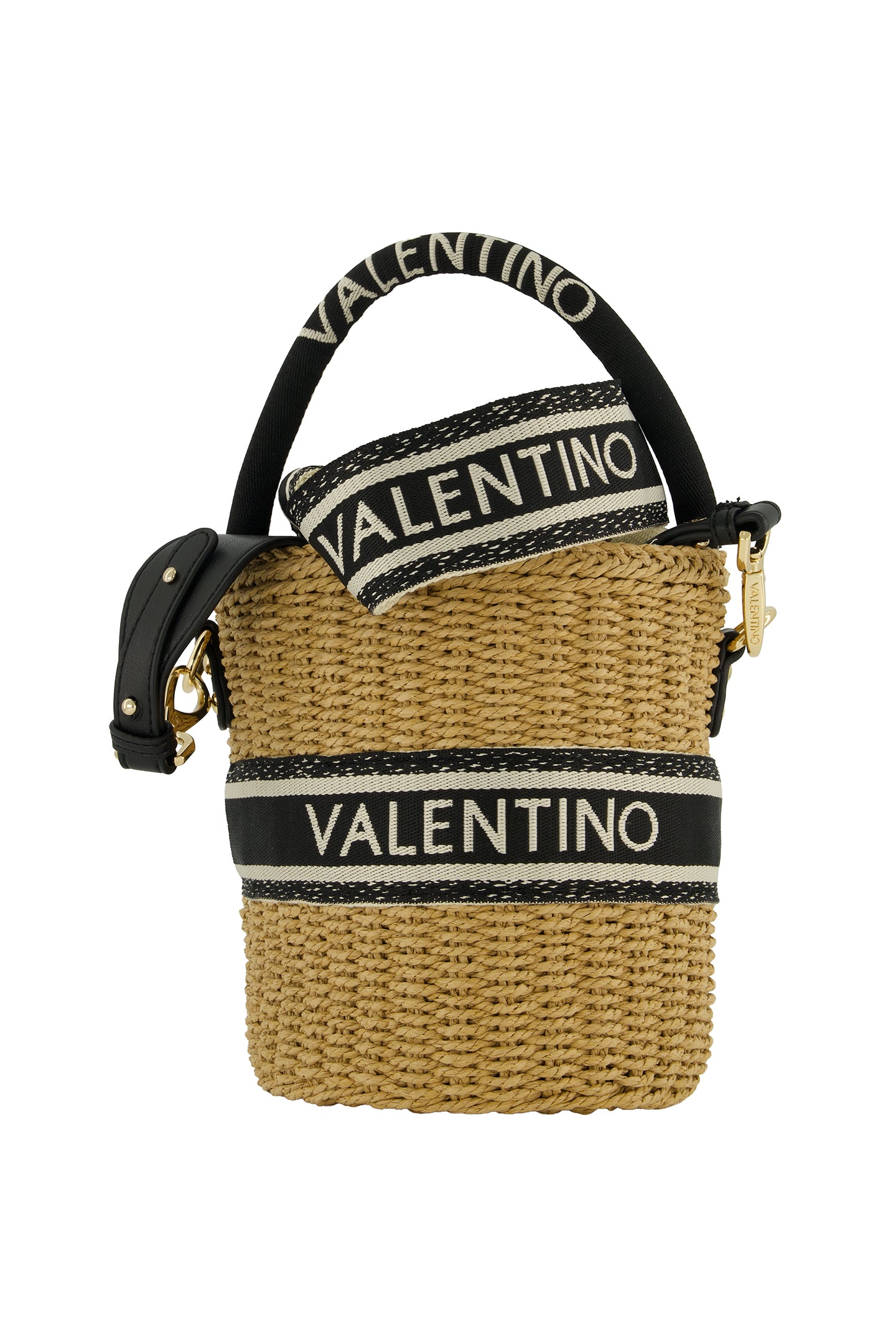 Women's Valentino Boho Bucket Bag in Natural Black