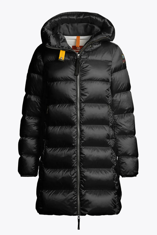 Womens Parajumpers Pencil Black Long Marion Puffer Jacket