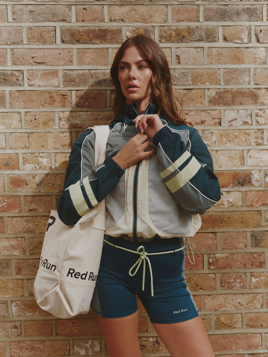 Womens Red Run Skyline Cycling Shorts in Green