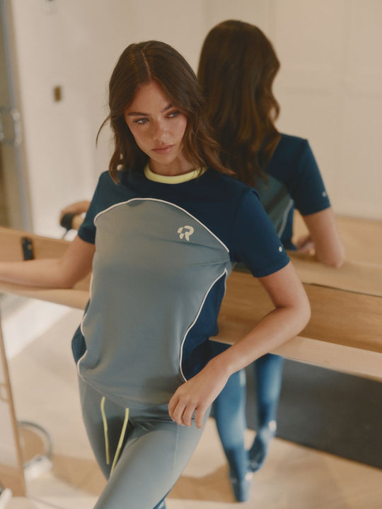 Womens Red Run Skyline Technical Sports Top in Green