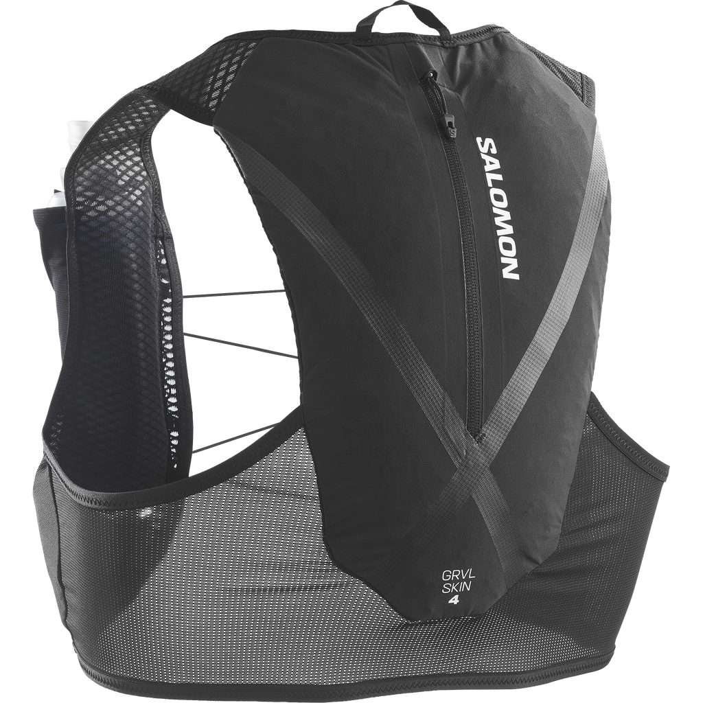 Black Salomon running backpack on a white background