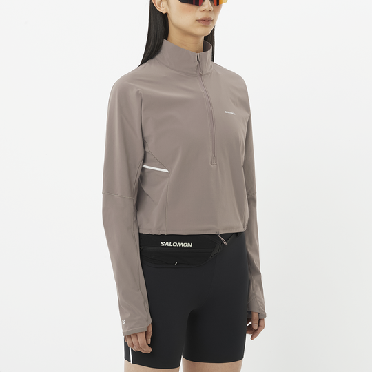 Womens Salomon Sense Aero Hybrid Pullover In Iron