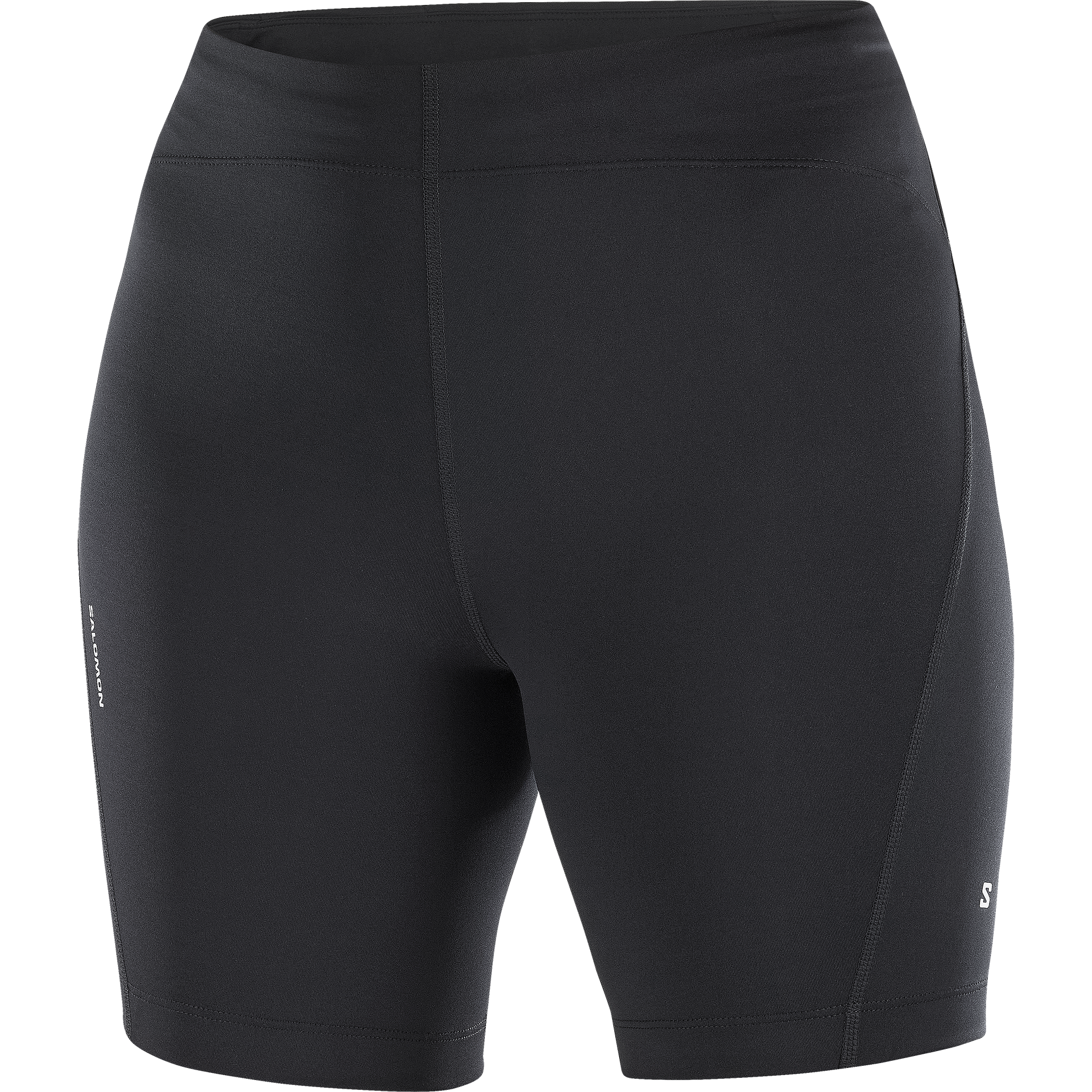 Black athletic shorts on a white background