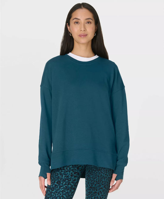 Womens Sweaty Betty After Class Longline  Green Sweater