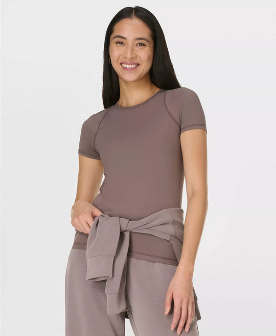 Womens Sweaty Betty All Day  Light Brown T Shirt