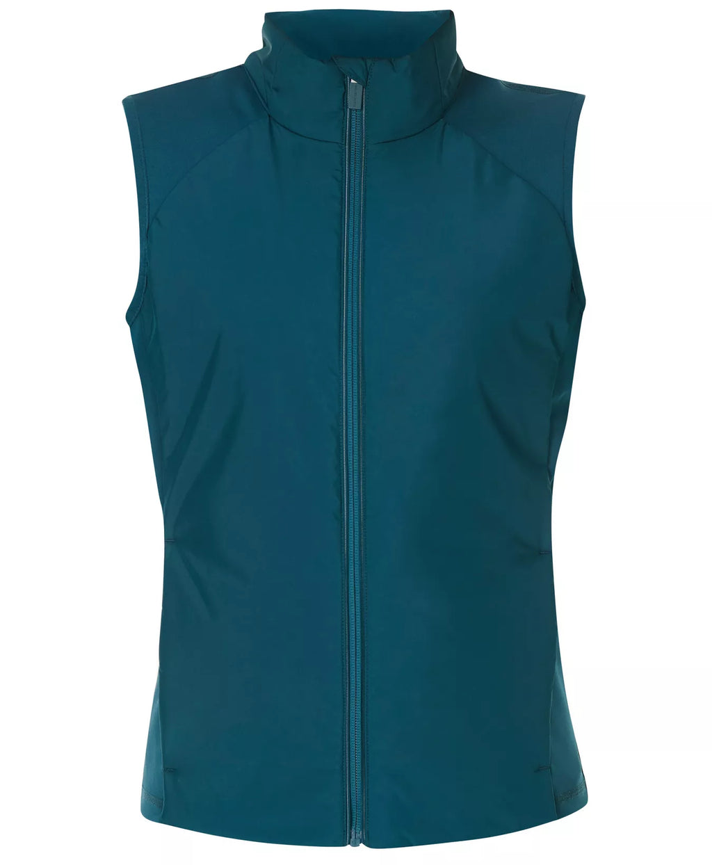 Teal vest on a white background
