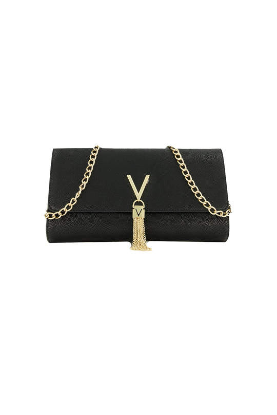 Womens Valentino Bags Black & Gold Divina Large Clutch Bag