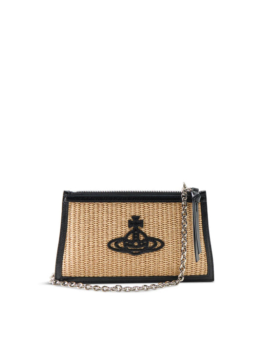 Womens Vivienne Westwood Small Flat Zip Clutch in Natural