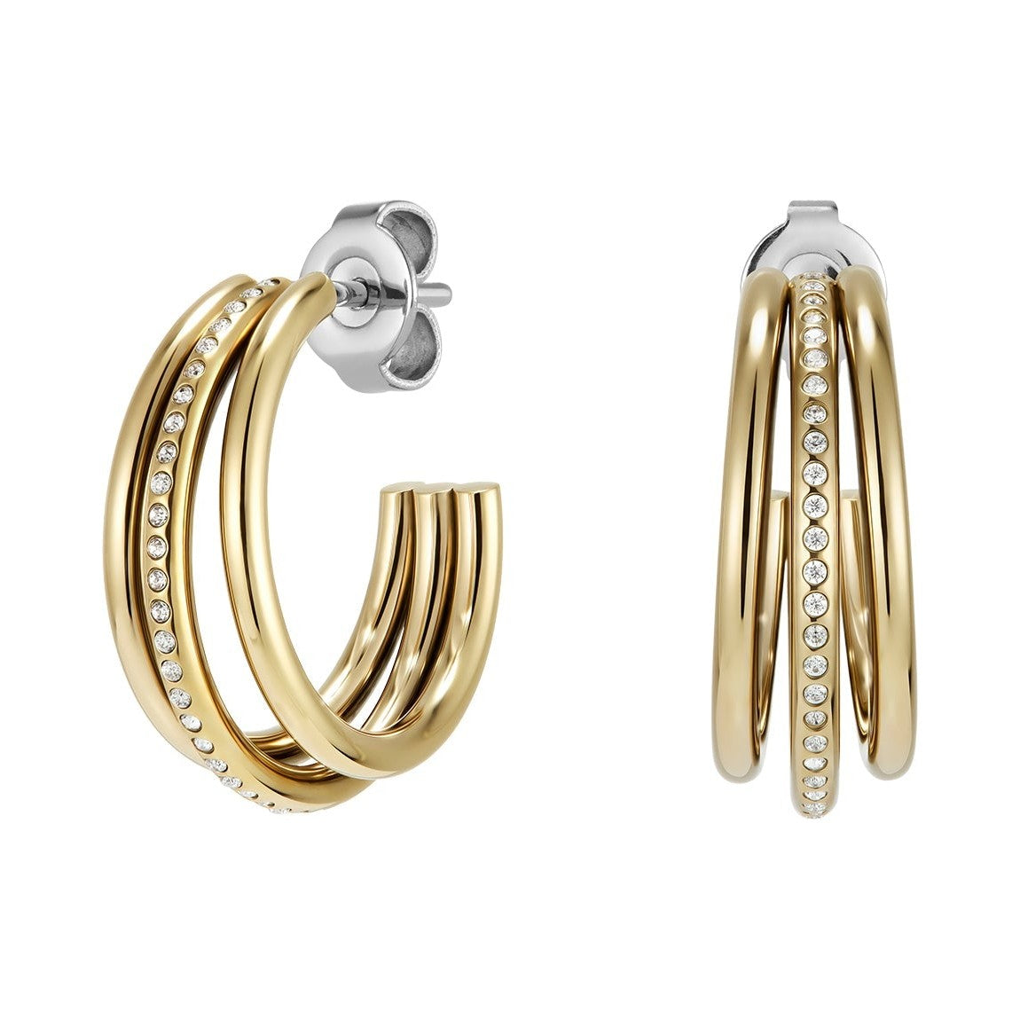 Olivia Burton Classic Everstacked Hoop Earrings Stainless Steel Gold Plated by Olivia Burton