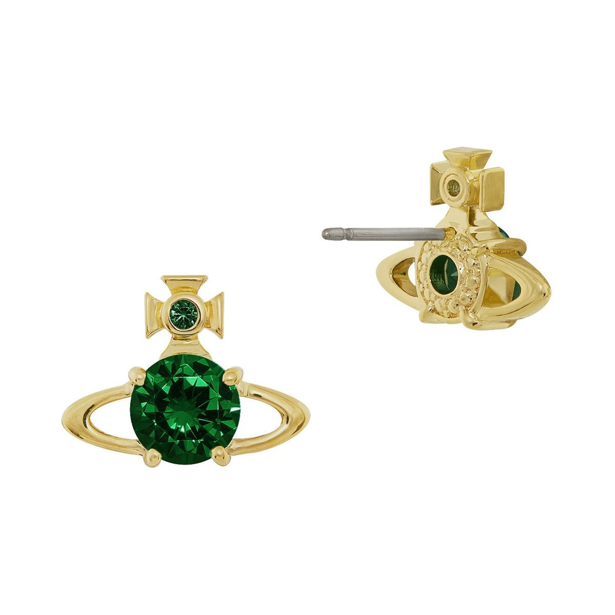 Vivienne Westwood Reina Green CZ Earrings — view 2