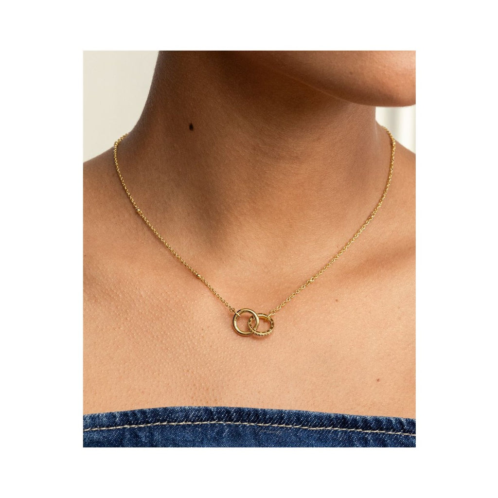 Olivia Burton Amity Interlock Circles Necklace Stainless Steel Gold Plated by Olivia Burton
