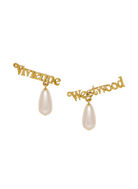 Vivienne Westwood Gold Plated Amelia-Cream Pearl Earrings 6201037E-02R313-