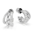Swarovski Hyperbola Three Mini Loop Mixed Cuts Hoop Earrings