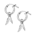 ChloBo Double Feather Hoop Earrings, a silver metal hoop from ChloBo, available at OD’s Jewellers in St Helens.