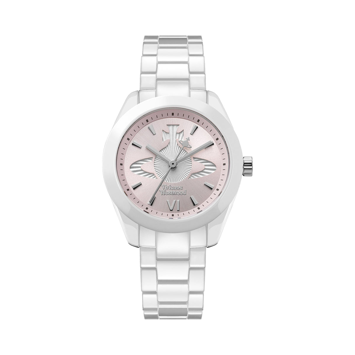 Vivienne Westwood Ladies Fenchurch Ceramica Pink Dial Bracelet Watch VV358LPKWH
