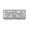 Nomination Double Link 3 Hearts, a silver metal Charms & Pendants from Nomination Italy, available at OD’s Jewellers in St Helens.