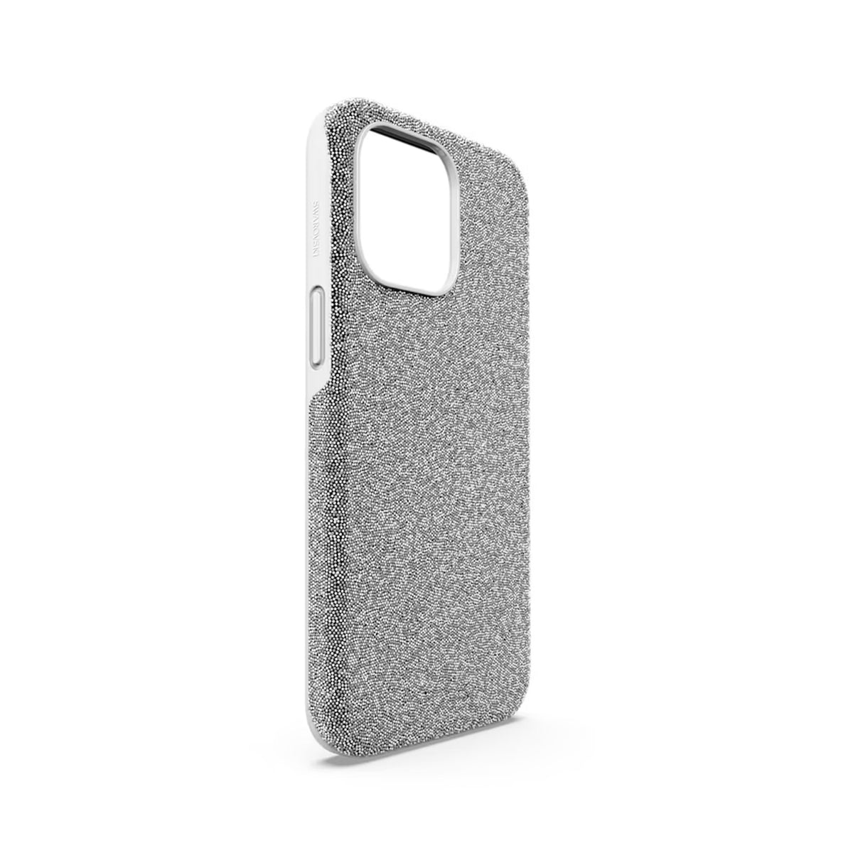 Swarovski High iPhone 15 Pro Max Silver Case, a silver crystal case from Swarovski, available at OD’s Jewellers in St Helens.