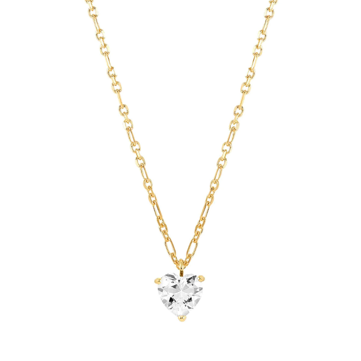 Sparkling Love necklace with silver and gold plated heart pendant detail. Sweet and stylish Nomination jewelry.