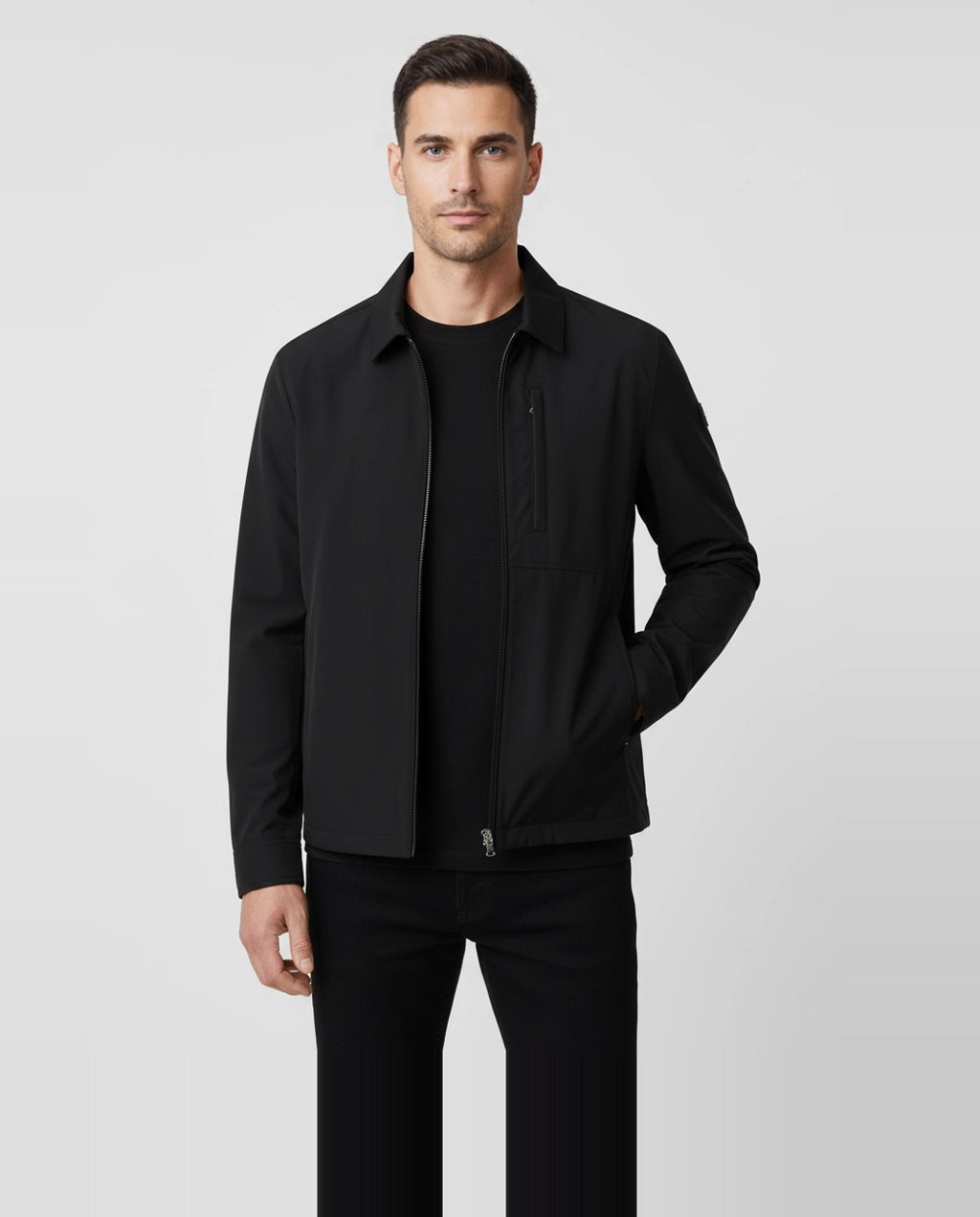 Men's Sandbanks Utility Nylon Black Overshirt