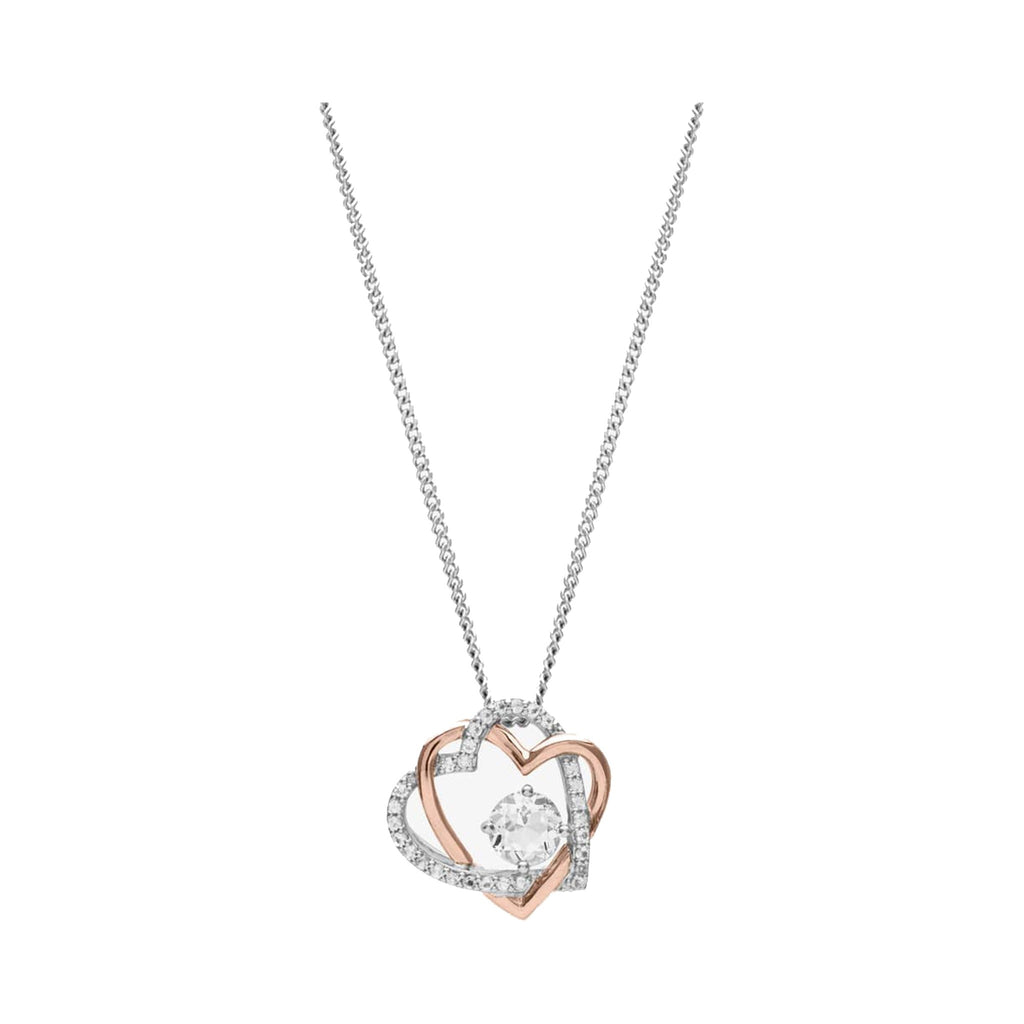 The Clogau Forever Yours Heart Pendant with White Topaz in Sterling Silver necklace, from Clogau, available at OD’s Jewellers in St Helens
